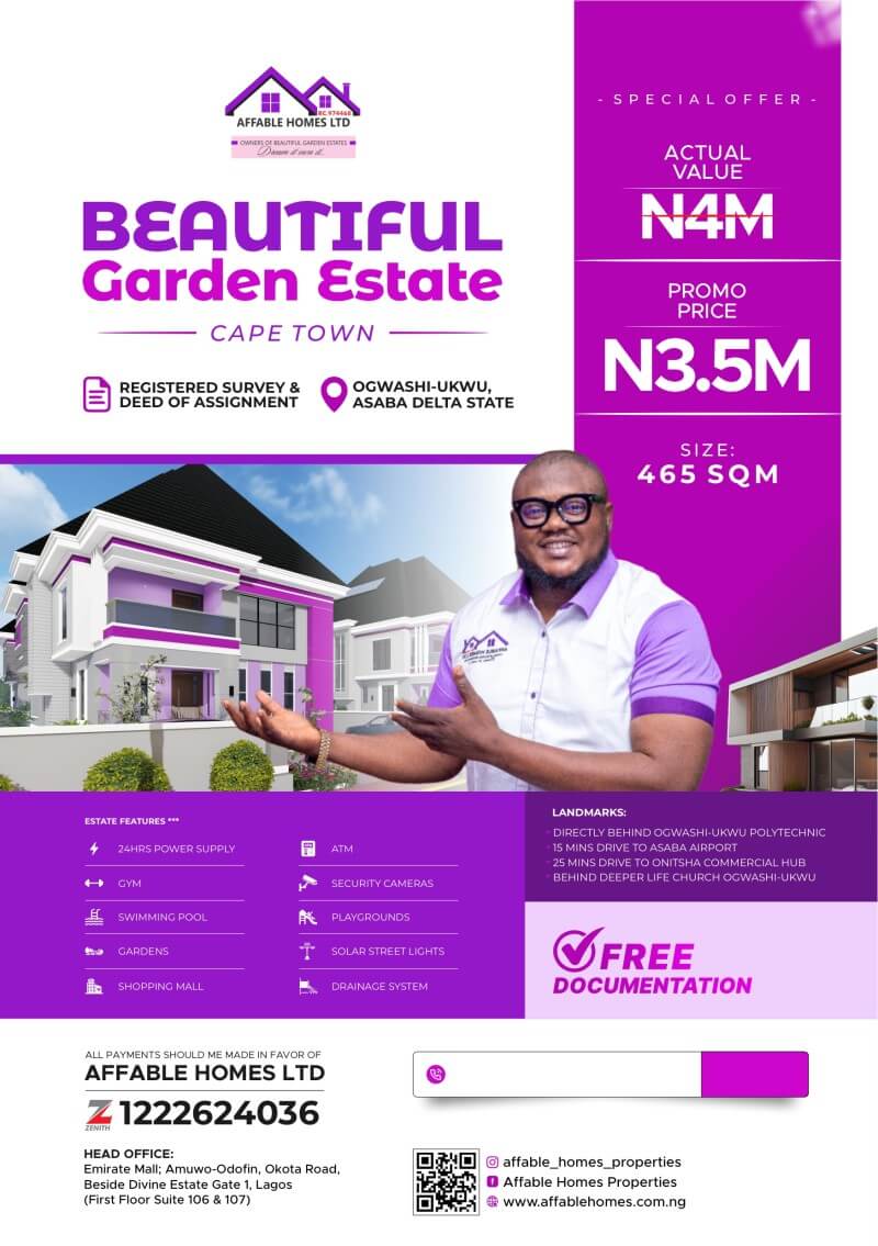Land in Ogwashi-Ukwu for Sale Cape Town Estate